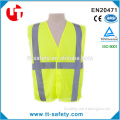 yellow mesh polyester high visibility safety warning reflective vest